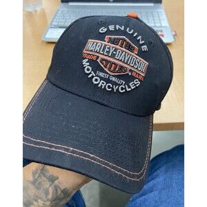 Harley Davidson Black Logo New Era 39Thirty Fitted Small-medium Baseball Cap Hat